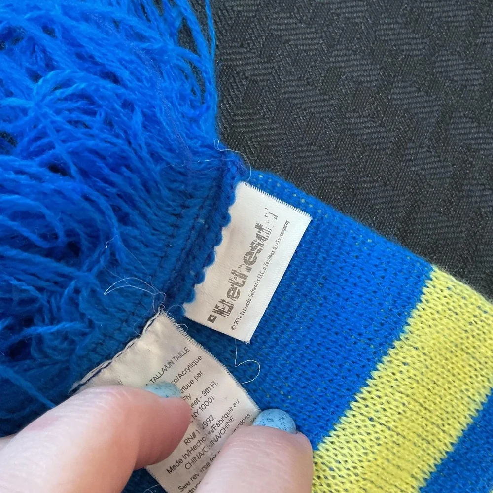 Fallout 3 Vault-Tec Scarf Blue Yellow Cosplay Accessory Bethesda‎ One Size Knit
